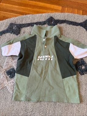 Kith Green Panel Short Sleeve Polo with White Accents